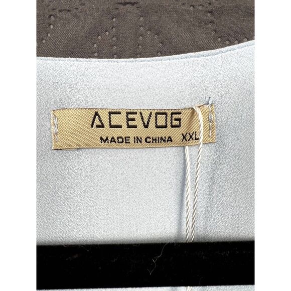 ACEVOG Women Chiffon Blouses LS Work Shirt Formal Casual Wear Blue SZ XXL: NWT - Picture 6 of 9